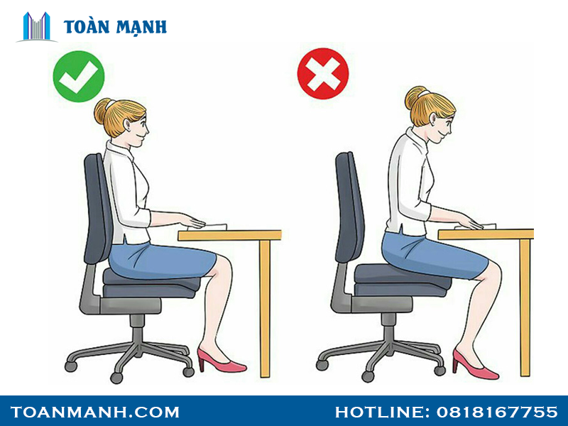 Cách ngồi ghế văn phòng đúng 2 Cach Ngoi Ghe Van Phong Dung 1