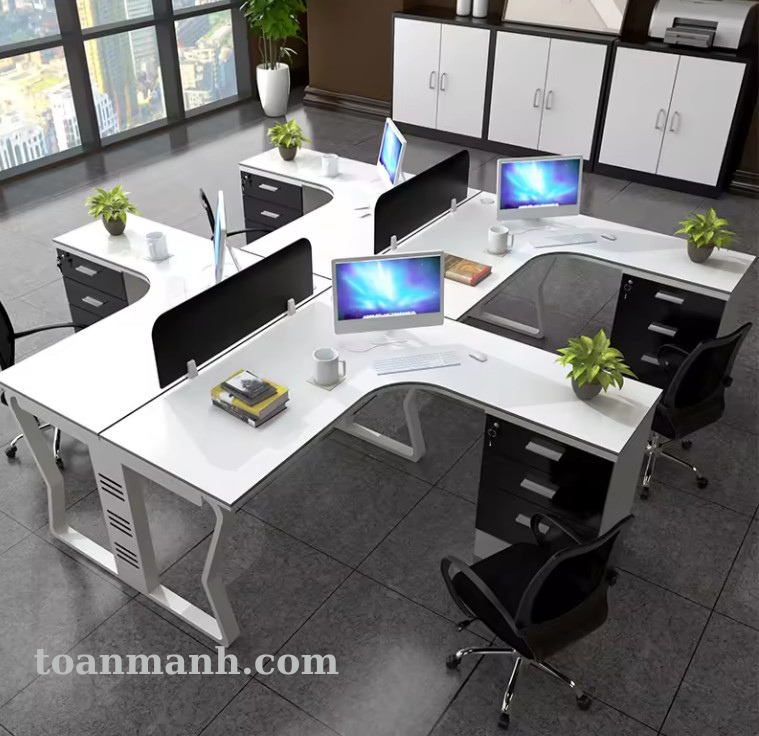 Cụm Bàn Tủ Phụ Văn Phòng 2 Người - BLV2136 3 F2