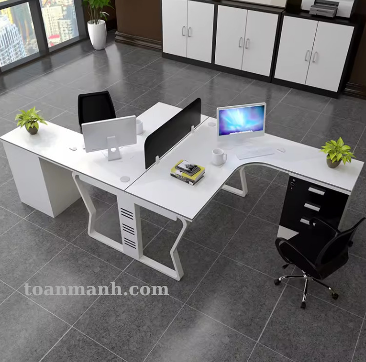 Cụm Bàn Tủ Phụ Văn Phòng 2 Người - BLV2136 1 F4