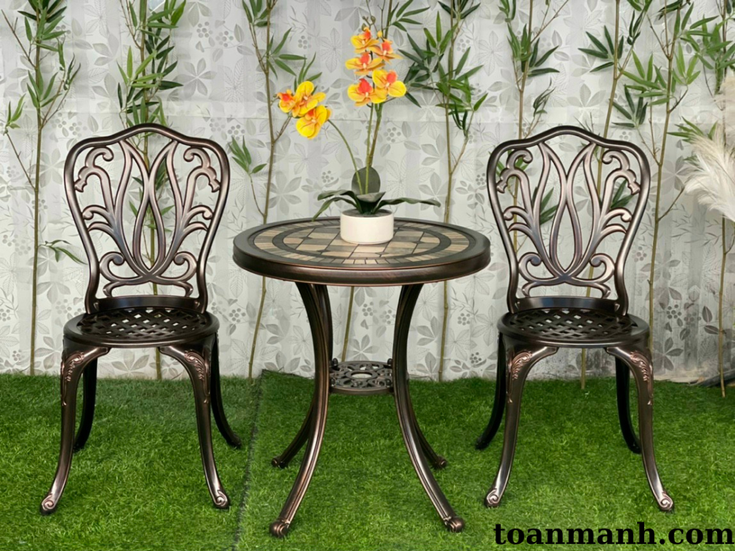 Ghế sân vườn không tay (họa tiết hoa sen) GSVKT06 1 Gt1