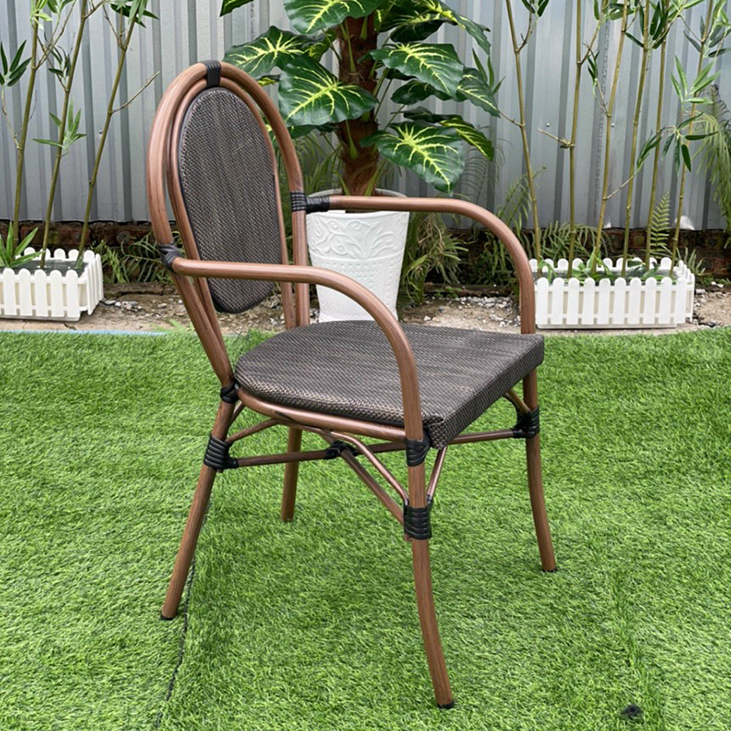 Ghế sân vườn có tay GSV.TEX.06 1 Bàn Ghế Cafe Ngoài Trời Tilen 06