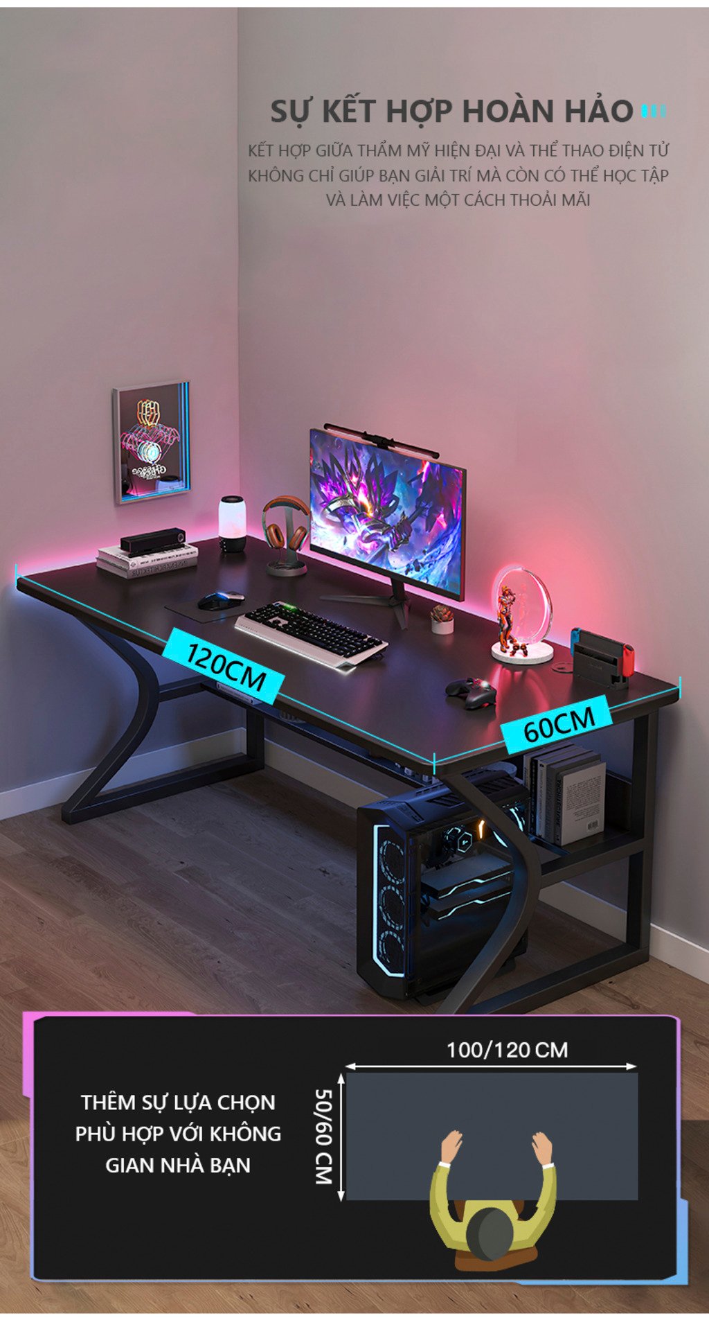 Bàn gaming chữ K BLV135 10 bàn gaming gỗ chữ k