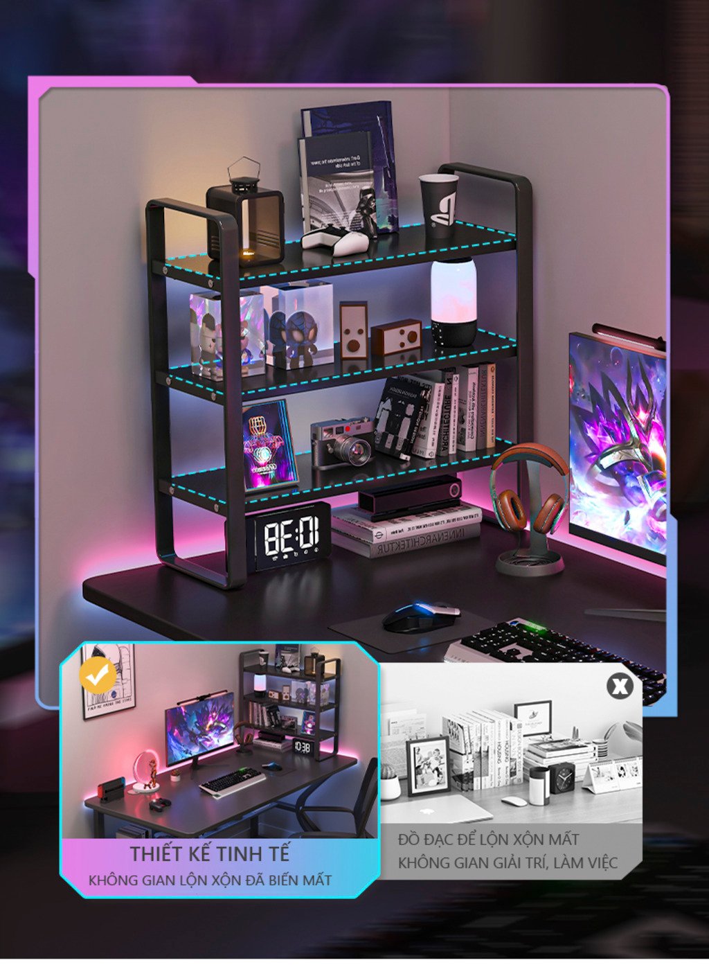 Bàn gaming chữ K BLV135 11 bàn gaming gỗ chữ k