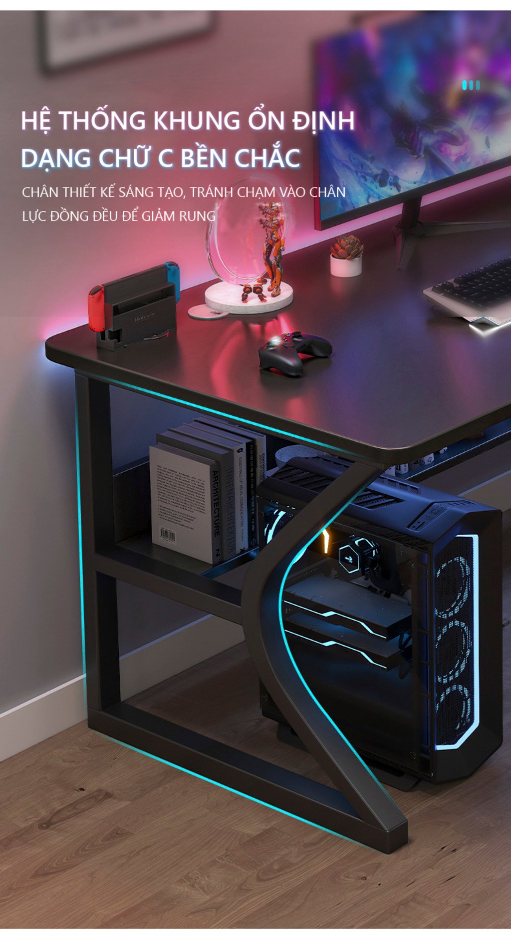 Bàn gaming chữ K BLV135 13 bàn gaming gỗ chữ k
